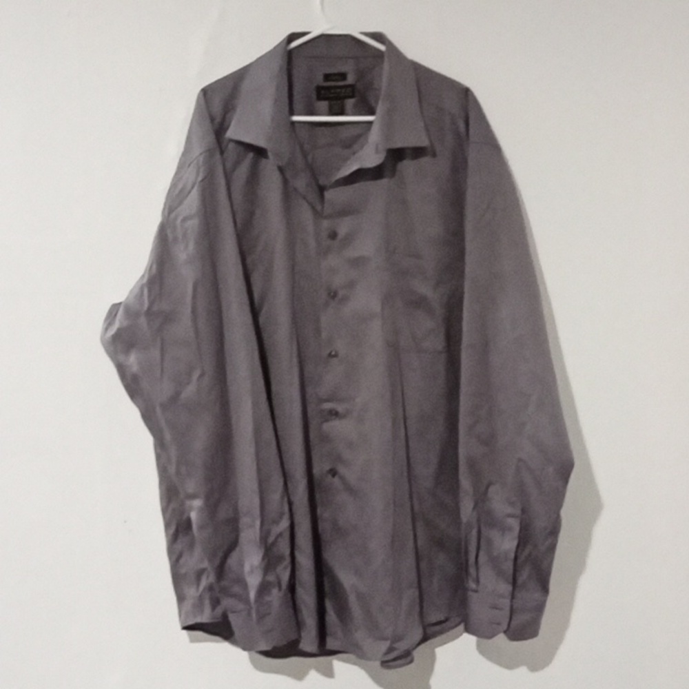 Alfred Sung, 100% cotton | Men's 3XLT Dress Shirt, Button up | Grey
